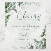 Eucalyptus Wedding Wine Bottle Label 1001A ワインラベル (シングルラベル)