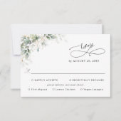 Eucalyptus Wedding With Meal Choice RSVP Card (正面)