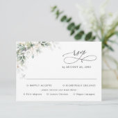 Eucalyptus Wedding With Meal Choice RSVP Card (スタンド正面)