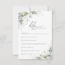 Eucalyptus Wedding With Meal Choice RSVP Card