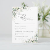 Eucalyptus Wedding With Meal Choice RSVP Card (スタンド正面)