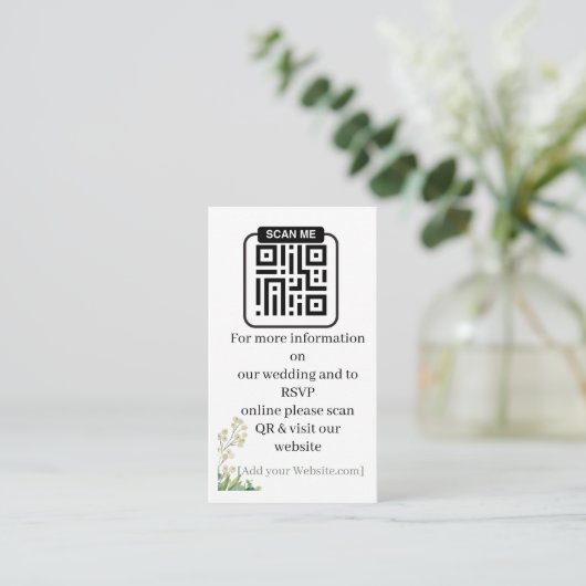 Eucalyptus & White Florals Botanical Wedding  エンクロージャーカード (スタンド正面)