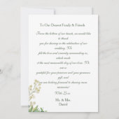 Eucalyptus & White Florals Botanical Wedding サンキューカード (裏面)
