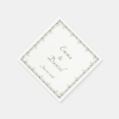 Eucalyptus & White Florals Botanical Wedding スタンダードカクテルナプキン (角)