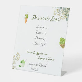 Eucalyptus & White Florals Botanical Wedding 台座サイン