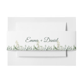 Eucalyptus & White Florals Botanical Wedding  招待状ベリーバンド