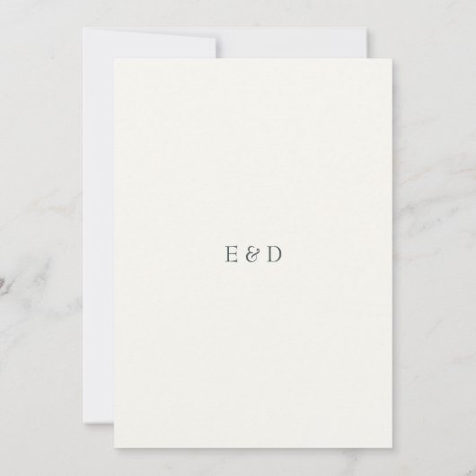 Eucalyptus & White Florals Botanical Wedding  招待状 (裏面)