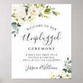 Eucalyptus White Roses Unplugged Wedding Ceremony ポスター (正面)
