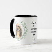 Eucalyptus Wreath Afghan Hound Dog Monogram マグカップ (正面左)