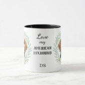 Eucalyptus Wreath American Foxhound Monogram マグカップ (中央)
