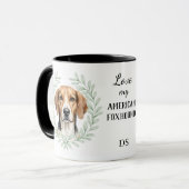 Eucalyptus Wreath American Foxhound Monogram マグカップ (正面左)