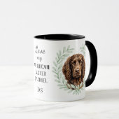 Eucalyptus Wreath American Water Spaniel Monogram マグカップ (正面右)