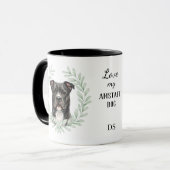 Eucalyptus Wreath AmStaff Dog Monogram マグカップ (正面左)