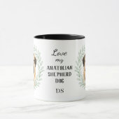 Eucalyptus Wreath Anatolian Shepherd Dog Monogram マグカップ (中央)