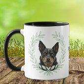 Eucalyptus Wreath Australian Kelpie Dog Monogram マグカップ