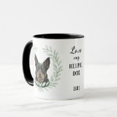Eucalyptus Wreath Australian Kelpie Dog Monogram マグカップ (正面左)