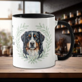 Eucalyptus Wreath Bernese Mountain Dog Monogram マグカップ