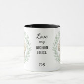 Eucalyptus Wreath Bichon Frise Dog Monogram マグカップ (中央)
