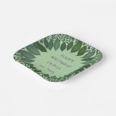 eucalyptus wreath birthday paper plate, watercolor ペーパープレート (傾斜あり)