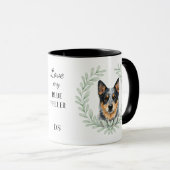 Eucalyptus Wreath Blue Heeler Dog Monogram マグカップ (正面右)