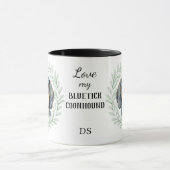 Eucalyptus Wreath Bluetick Coonhound Monogram マグカップ (中央)