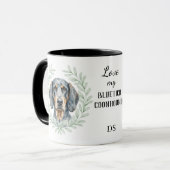 Eucalyptus Wreath Bluetick Coonhound Monogram マグカップ (正面左)