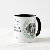 Eucalyptus Wreath Bluetick Coonhound Monogram マグカップ (正面右)