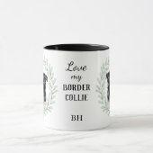 Eucalyptus Wreath Border Collie Monogram マグカップ (中央)