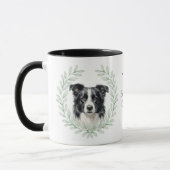 Eucalyptus Wreath Border Collie Monogram マグカップ (左)