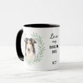 Eucalyptus Wreath Borzoi Dog Monogram マグカップ (正面左)