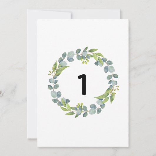 Eucalyptus Wreath Botanical Wedding Table Number C (正面)