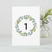 Eucalyptus Wreath Botanical Wedding Table Number C (スタンド正面)