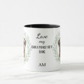 Eucalyptus Wreath Bullmastiff Dog Monogram マグカップ (中央)