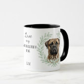Eucalyptus Wreath Bullmastiff Dog Monogram マグカップ (正面右)