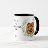 Eucalyptus Wreath Chow Chow Dog Monogram マグカップ (正面右)