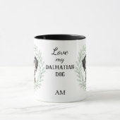 Eucalyptus Wreath Dalmatian Dog Monogram マグカップ (中央)