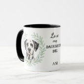 Eucalyptus Wreath Dalmatian Dog Monogram マグカップ (正面左)