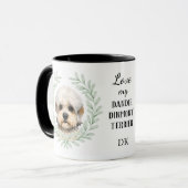 Eucalyptus Wreath Dandie Dinmont Terrier Monogram マグカップ (正面左)
