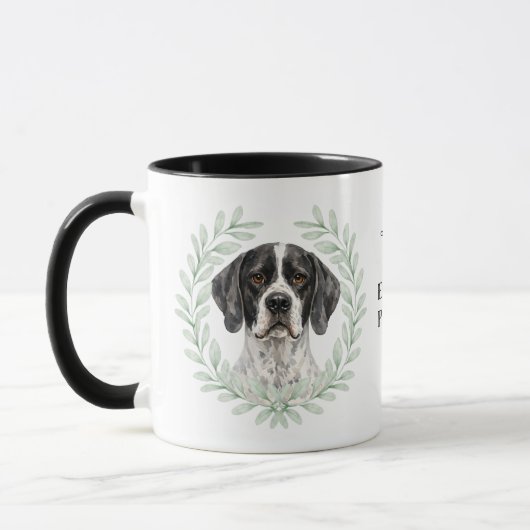 Eucalyptus Wreath English Pointer Dog Monogram マグカップ (左)