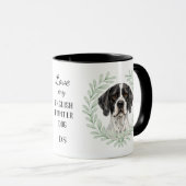 Eucalyptus Wreath English Pointer Dog Monogram マグカップ (正面右)