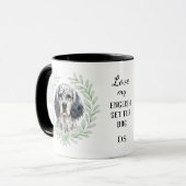 Eucalyptus Wreath English Setter Dog Monogram マグカップ (正面左)