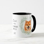 Eucalyptus Wreath Finnish Spitz Monogram マグカップ (正面右)