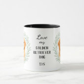 Eucalyptus Wreath Golden Retriever Dog Monogram マグカップ (中央)