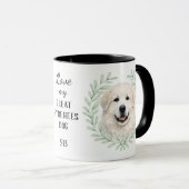 Eucalyptus Wreath Great Pyrenees Dog Monogram マグカップ (正面右)