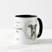 Eucalyptus Wreath Greyhound Dog Monogram マグカップ (正面右)
