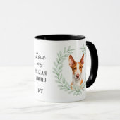 Eucalyptus Wreath Ibizan Hound Monogram マグカップ (正面右)