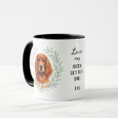 Eucalyptus Wreath Irish Setter Dog Monogram マグカップ (正面左)