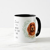Eucalyptus Wreath Irish Setter Dog Monogram マグカップ (正面右)
