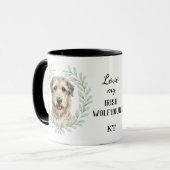 Eucalyptus Wreath Irish Wolfhound Monogram マグカップ (正面左)