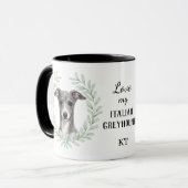 Eucalyptus Wreath Italian Greyhound Monogram マグカップ (正面左)